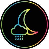 design de ícone de vetor de chuva de lua de nuvem