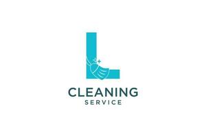 letra l para limpeza de manutenção de serviço limpo para detalhamento de carros, modelo de vetor de ícone de logotipo de casas.