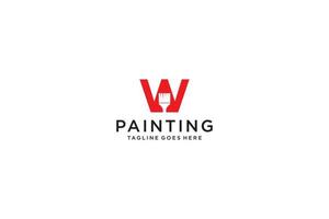 letra w para logotipo de pintura, logotipo de serviços de pintura, vetor de logotipo de pintura