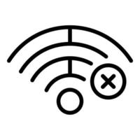 vetor de contorno do ícone de conexão wi-fi. computador online