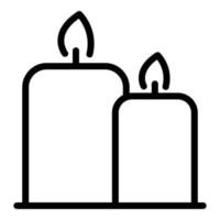 vetor de contorno do ícone de velas de spa. fabricação de velas