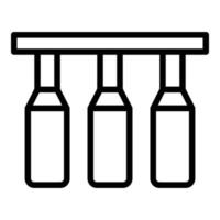 vetor de contorno de ícone de linha de garrafa. produção de vidro