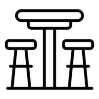 vetor de contorno de ícone de banquinho de barra de metal. cadeira moderna