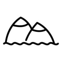 vetor de contorno do ícone da montanha montenegro. atlas de área