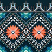 estilo de bordado tradicional padrão floral étnico. flor de laranjeira geométrica em fundo roxo. design para roupas, tecido, embrulho, batik, tapete, papel de parede. ilustração abstrata do conceito asiático. vetor