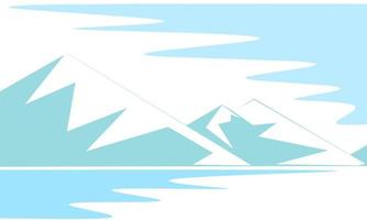 design de ilustração de inverno, cenário de montanha quando o inverno chegar vetor