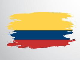 bandeira colombiana pintada com um pincel. vetor