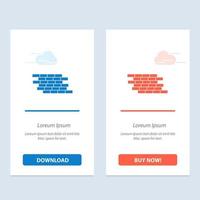 tijolos de tijolos de parede de segurança de firewall azul e vermelho baixe e compre agora modelo de cartão de widget da web vetor
