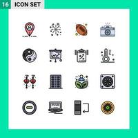 16 ícones criativos sinais e símbolos modernos do taoísmo abertura educação foto fotografia elementos de design de vetores criativos editáveis