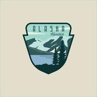 alaska viagens vetor emblema logotipo ilustração modelo design gráfico. bandeira do parque nacional dos estados unidos da américa para o conceito de viagem