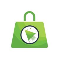 clique em vetor de design de logotipo de loja. ícone de sacola de compras para logotipo de negócios de loja online.