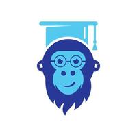 design de logotipo de vetor de macaco. design de vetor de logotipo de macaco fofo.