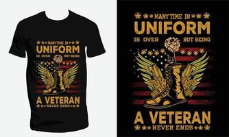 veterano do exército dos eua e design de camiseta militar dos eua vetor