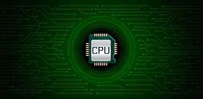 fundo de tecnologia de cibersegurança moderna com chip de cpu vetor