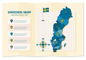 Infografia gratuita do mapa da Suécia vetor