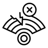 vetor de contorno do ícone de erro wi-fi. site conectar