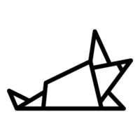 vetor de contorno de ícone de origami de pássaro. animal geométrico