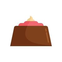 ícone de bolo de chocolate plano isolado vetor