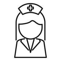 vetor de contorno de ícone de enfermeira fisioterapeuta. terapia médica