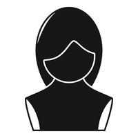 vetor simples de ícone de peruca de mulher. estilo de cabeça