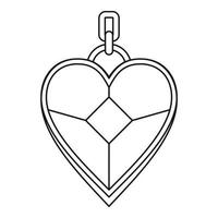 pingente em forma de ícone de coração, estilo de estrutura de tópicos vetor