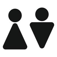 vetor simples do ícone do banheiro feminino masculino. wc banheiro