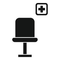 vetor simples do ícone do assento do paciente. área de espera