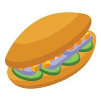 vetor isométrico de ícone de sanduíche vegano. comida de cultura