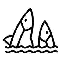 vetor de contorno de ícone de arenque de frutos do mar. peixe de cozinha