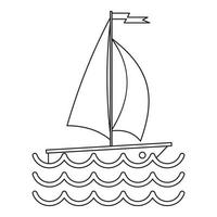 ícone do iate do navio, estilo simples vetor