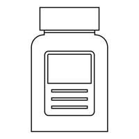 ícone de frasco de comprimidos, estilo de estrutura de tópicos vetor