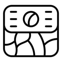 vetor de contorno do ícone da caixa de comida do japão. menu de sushi