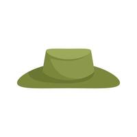 vetor plano isolado do ícone do chapéu verde do caçador