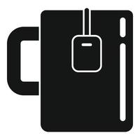 vetor simples do ícone da caneca de chá do escritório. bebida quente