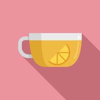 vetor plano de ícone de xícara de chá de limão. bebida quente