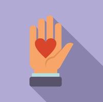 ajude o vetor plano do ícone de doação de coração. dinheiro solidário