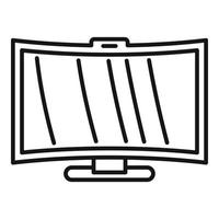 vetor de contorno de ícone de monitor curvo. tela de computador