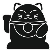 vetor simples do ícone do gato sortudo da china. japão neko