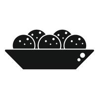 vetor simples de ícone de bola de falafel. placa de cozimento