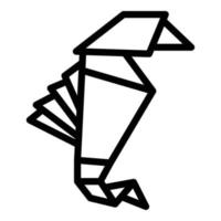 vetor de contorno do ícone de ganso de origami. animal geométrico
