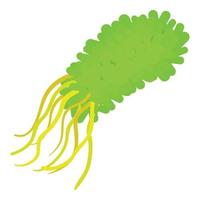 ícone de bactéria longa, estilo cartoon vetor