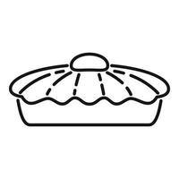 vetor de contorno do ícone de torta de maçã de ação de Graças. bolo de sobremesa