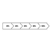 ícone do diagrama de porcentagem, estilo de estrutura de tópicos vetor