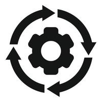 a roda de engrenagem adapta o vetor simples do ícone. negócio de habilidade
