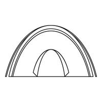 ícone de tenda de cúpula, estilo de estrutura de tópicos vetor