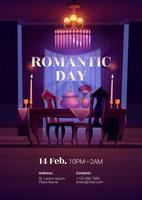 cartaz de dia dos namorados para jantar romântico vetor