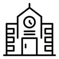 vetor de contorno de ícone de edifício universitário. aprender online