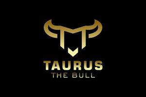 logotipo da letra m, logotipo do touro, logotipo da cabeça do touro, elemento de modelo de design do logotipo do monograma vetor