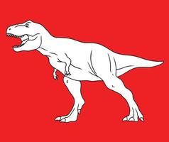 mão vetorial editável desenho ilustração de tiranossauro rex ou t-rex. página para colorir infantil e livro para colorir vetor