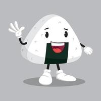 mascote kawaii onigiri com emoções diferentes definidas no vetor de estilo cartoon. personagem engraçado. ilustração da figura. emoji de personagem. emoticon de desenho animado.